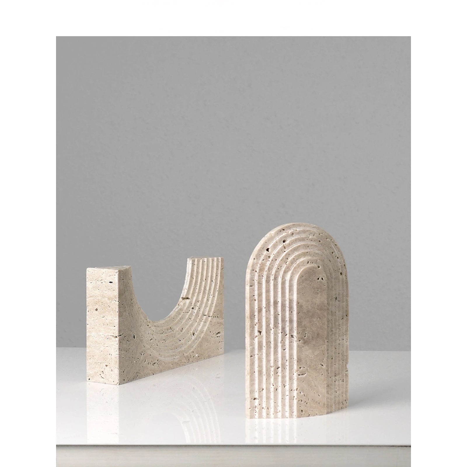 Travertine Carved Pattern Craft Geometric Ornaments